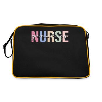 Genetik-Krankenschwester Genetische Pflegeberateri - Retro Tasche - Schwarz/Gold - Hinten