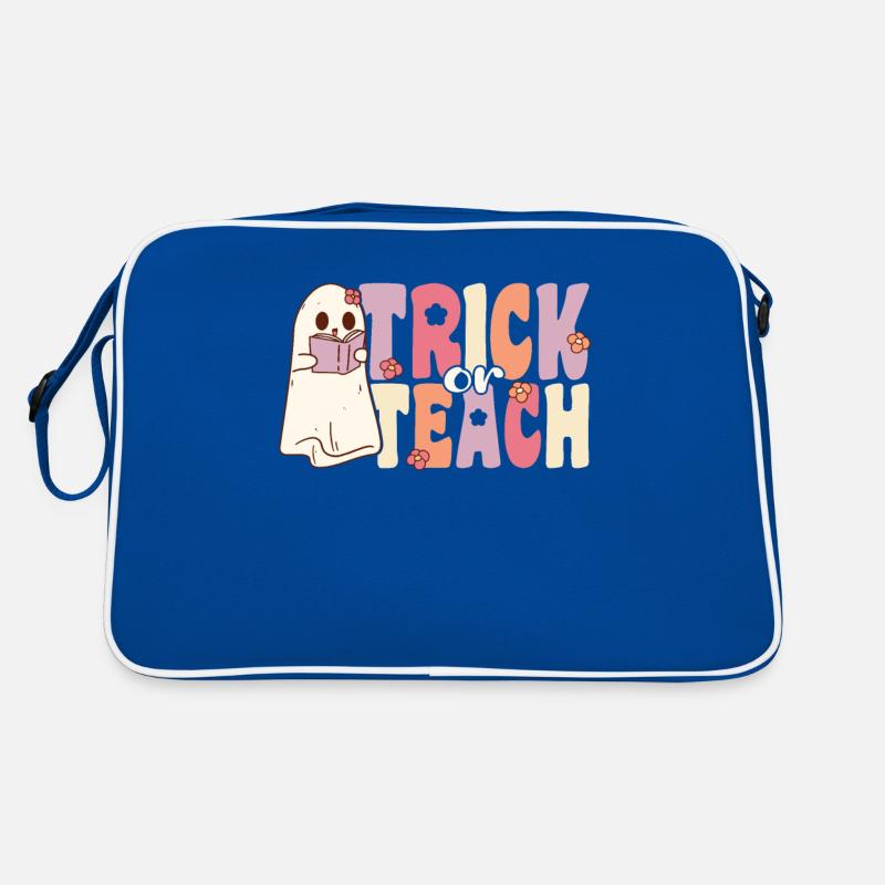 Trick ou Teach Groovy Ghost avec des fleurs vintage Sac Retro