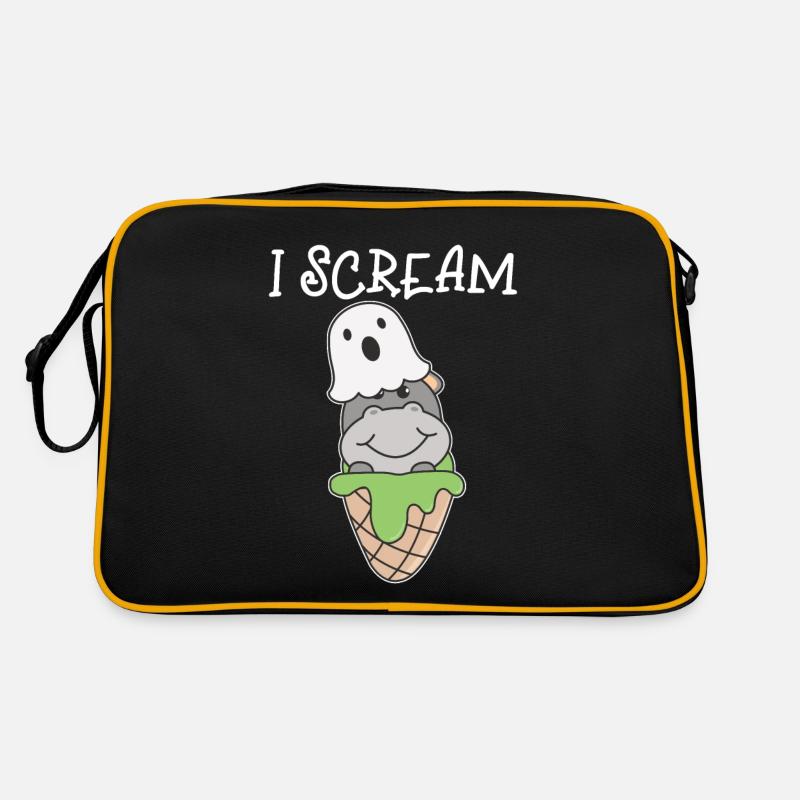 Hippo Halloween Geist I Scream Eis Wortspiel Retro Tasche