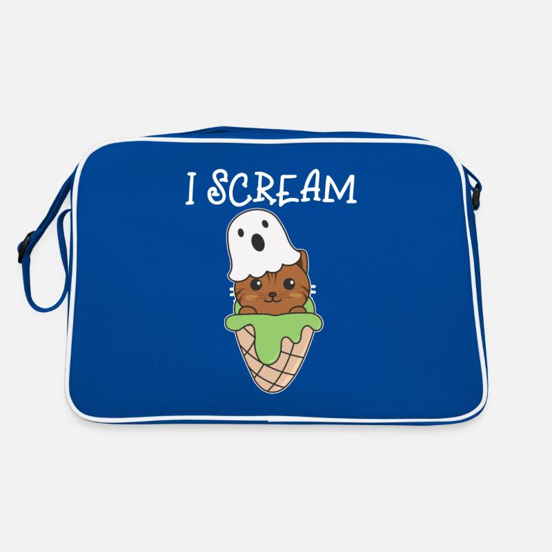 Chat Halloween Ghost I Scream Ice Cream Jeu de mots Sac Retro