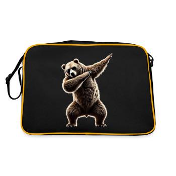 Drôle Dabbing Ours Amoureux des animaux Zoo Ours Animal - Sac Retro - noir/or - Dos