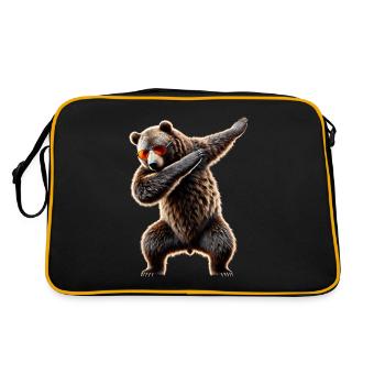 Drôle Dabbing Ours Amoureux des animaux Zoo Ours Animal - Sac Retro - noir/or - Dos