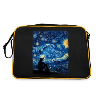 Stargazing Stargazer Astronomy Starry Night Painter - Retro Bag - black/gold - Back
