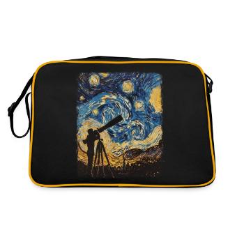 Stargazing Stargazer Astronomy Starry Night Painter - Retro Bag - black/gold - Back