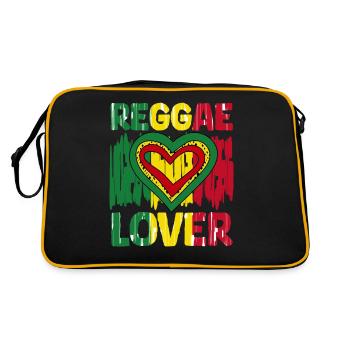 Rastafari Musik Vibes Only Rasta Jamaika Reggae - Retro Tasche - Schwarz/Gold - Hinten
