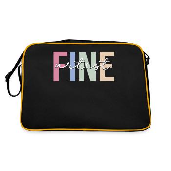 Fine Artist Kunstmaler - Retro Tasche - Schwarz/Gold - Hinten