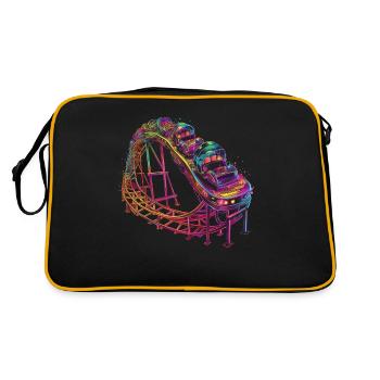 Roller coaster amusement park Popart - Retro Bag - black/gold - Back