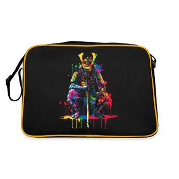 Samouraï Guerrier Bushido Pop Art Japonais - Sac Retro - noir/or - Dos