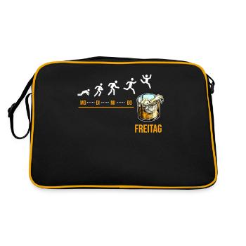 Friday Party! Whisky, gift idea, for connoisseurs - Retro Bag - black/gold - Back