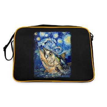 Pêche au thon thon rouge Nuit étoilée - Sac Retro - noir/or - Dos