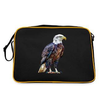 Eagle Motif Animal Animal Lover Bird Art Nature - Retro Bag - black/gold - Back