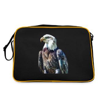 Eagle Motif Animal Animal Lover Bird Art Nature - Retro Bag - black/gold - Back