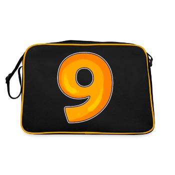 Number 9 - Nine - 9 Motif - Retro Bag - black/gold - Back