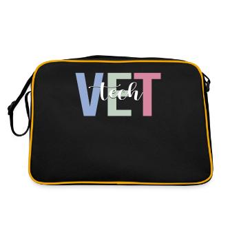 Vet Tech Veterinärtechniker Tierarzt - Retro Tasche - Schwarz/Gold - Hinten