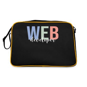 Web Developer Coding Programmer Programming - Retro Bag - black/gold - Back