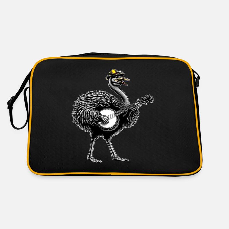 Ostrich Animal Bluegrass Banjo Player Retro Bag