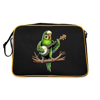 Budgie Budgie Perroquet Bluegrass Banj - Sac Retro - noir/or - Dos