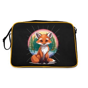Fuchs Füchse Füchsin - Retro Tasche - Schwarz/Gold - Hinten