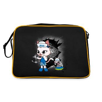 Maritime Cat Rat Mouse Mice Sailor Child Children - Retro Bag - black/gold - Back