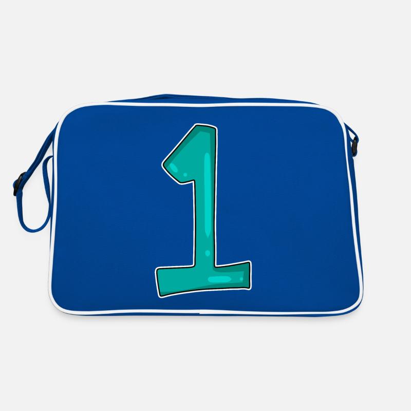 Zahl 1 Nummer Sieger Erster Gewinner Retro Tasche