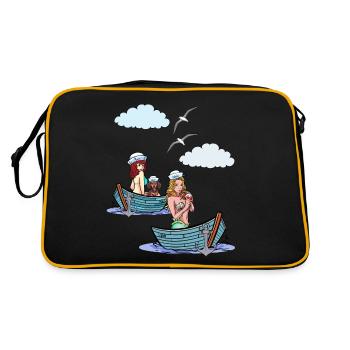 Bateau de mer Bateaux Marin Marin Marins - Sac Retro - noir/or - Dos