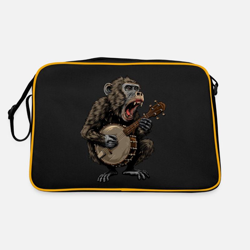 Baboon Monkey Joueur de banjo Bluegrass Sac Retro
