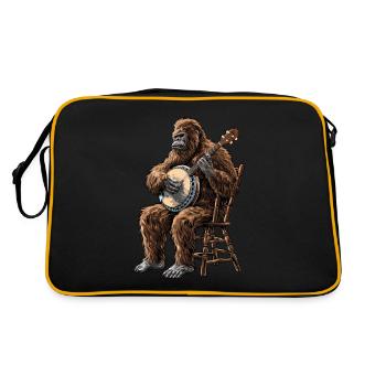 Bigfoot Sasquatch Yeti Joueur de banjo Bluegrass - Sac Retro - noir/or - Dos