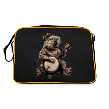 Capybara Capibara Bluegrass Banjo Player - Retro Bag - black/gold - Back