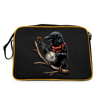 Crow Raven Joueur de banjo bluegrass - Sac Retro - noir/or - Dos