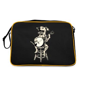 Chien dalmatien Joueur de banjo bluegrass - Sac Retro - noir/or - Dos