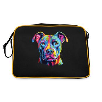 Watercolor Colorful American Hairless - Retro Bag - black/gold - Back