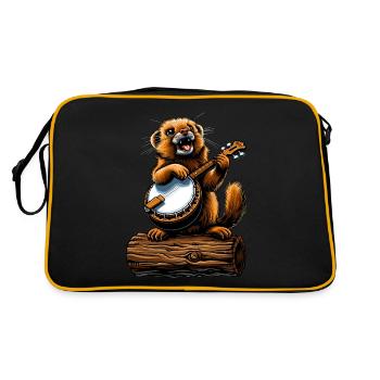 Ferret Pet Bluegrass Banjo Player - Retro Bag - black/gold - Back