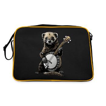 Ferret Pet Bluegrass Banjo Player - Retro Bag - black/gold - Back