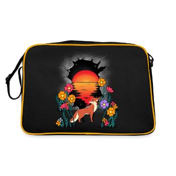 Nature Fox Foxes Fairy Tale Fairy Tale Character Children - Retro Bag - black/gold - Back