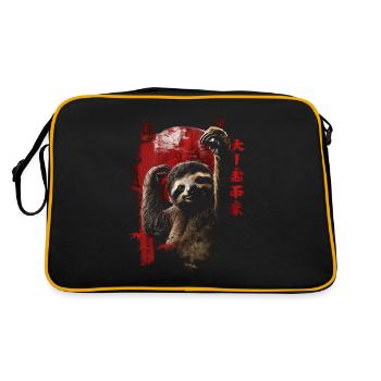 Funny Sloth Art Animal Sloth Wildlife Animals - Retro Bag - black/gold - Back
