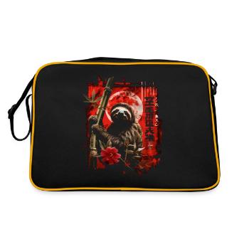 Funny Sloth Art Animal Sloth Wildlife Animals - Retro Bag - black/gold - Back