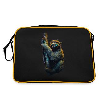 Funny Sloth Art Animal Sloth Wildlife Animals - Retro Bag - black/gold - Back