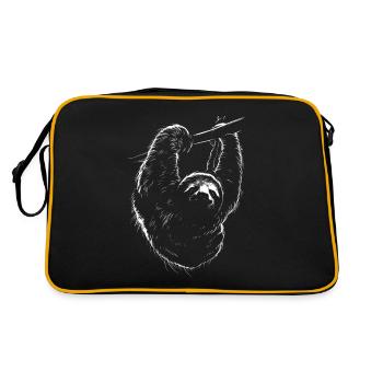 Funny Sloth Art Animal Sloth Wildlife Animals - Retro Bag - black/gold - Back