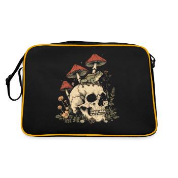 Cottagecore Esthétique Grenouille Crâne Champignon Wit - Sac Retro - noir/or - Dos