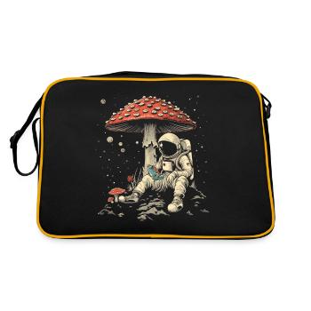 Cottagecore Aesthetic Astronaut Frog Mushroom Witc - Retro Bag - black/gold - Back