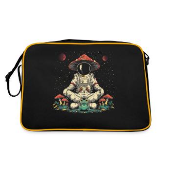 Cottagecore Aesthetic Astronaut Frog Mushroom Witc - Retro Bag - black/gold - Back
