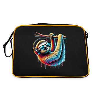 Funny Sloth Art Animal Sloth Wildlife Animals - Retro Bag - black/gold - Back