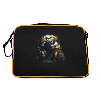 Funny Sloth Art Animal Sloth Wildlife Animals - Retro Bag - black/gold - Back