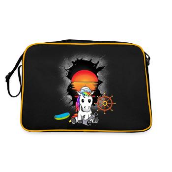 Licorne licorne marin marin marin Moin - Sac Retro - noir/or - Dos