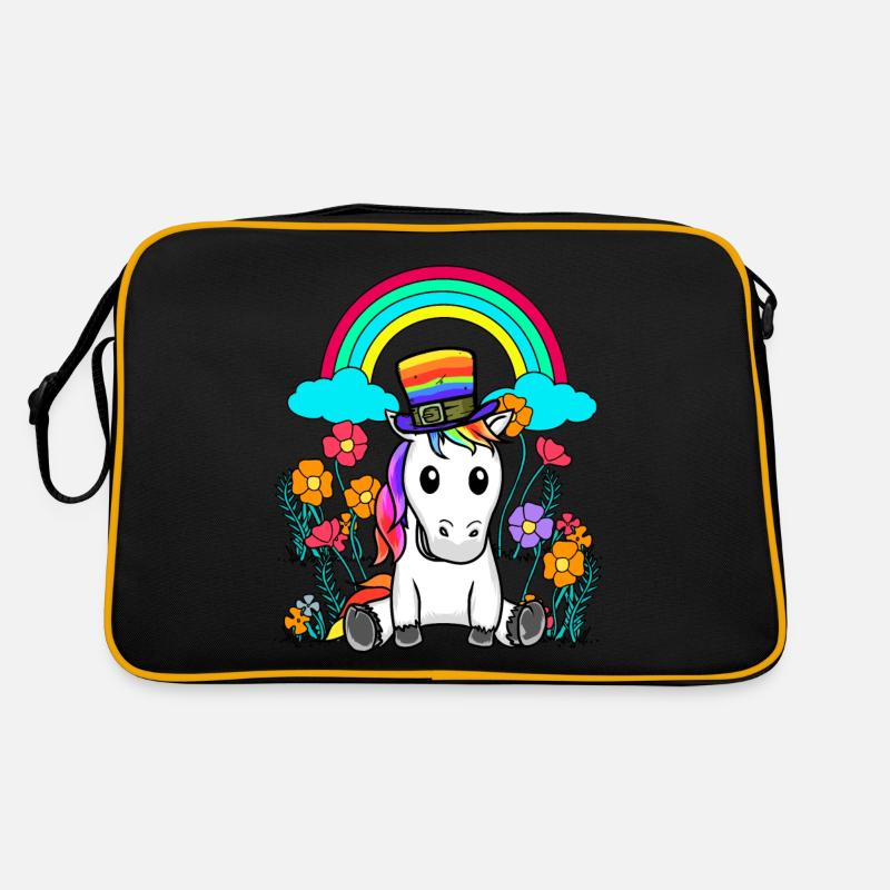 Regenbogen Einhorn Einhörner LGBT Pferd Pferde Retro Tasche