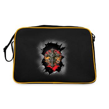 Cross, Crosses, Crucifix, Halloween, Occult, Spiritual - Retro Bag - black/gold - Back