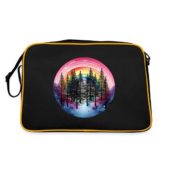 Rainbow Forest Nature Nature Lover Spruce Tree - Retro Bag - black/gold - Back