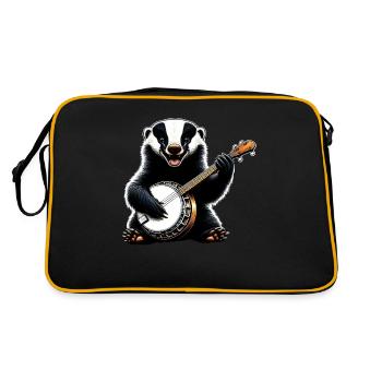 Honey Badger Ratel Bluegrass Banjo Player - Retro Bag - black/gold - Back