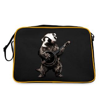 Honey Badger Ratel Bluegrass Banjo Player - Retro Bag - black/gold - Back