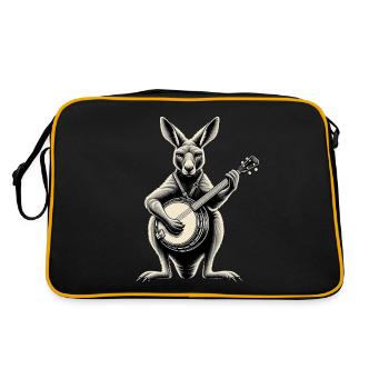 Kangaroo Australia Joueur de banjo bluegrass - Sac Retro - noir/or - Dos